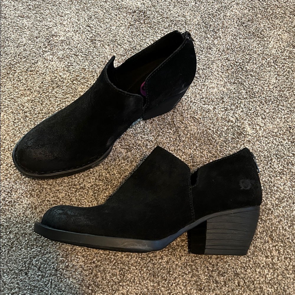 NWOT Born Black Suede Booties